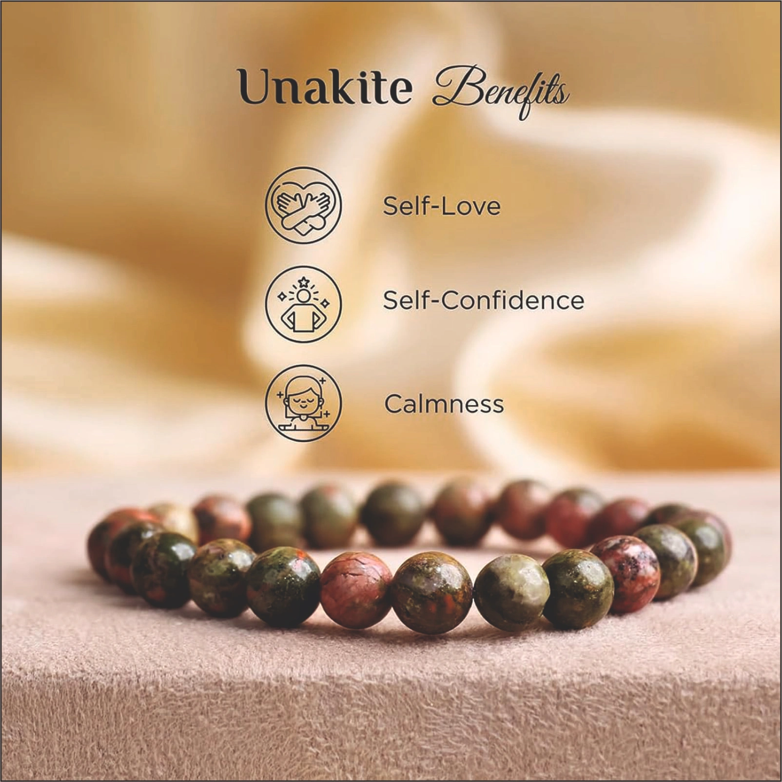 Natural Unakite Crystal Bracelet