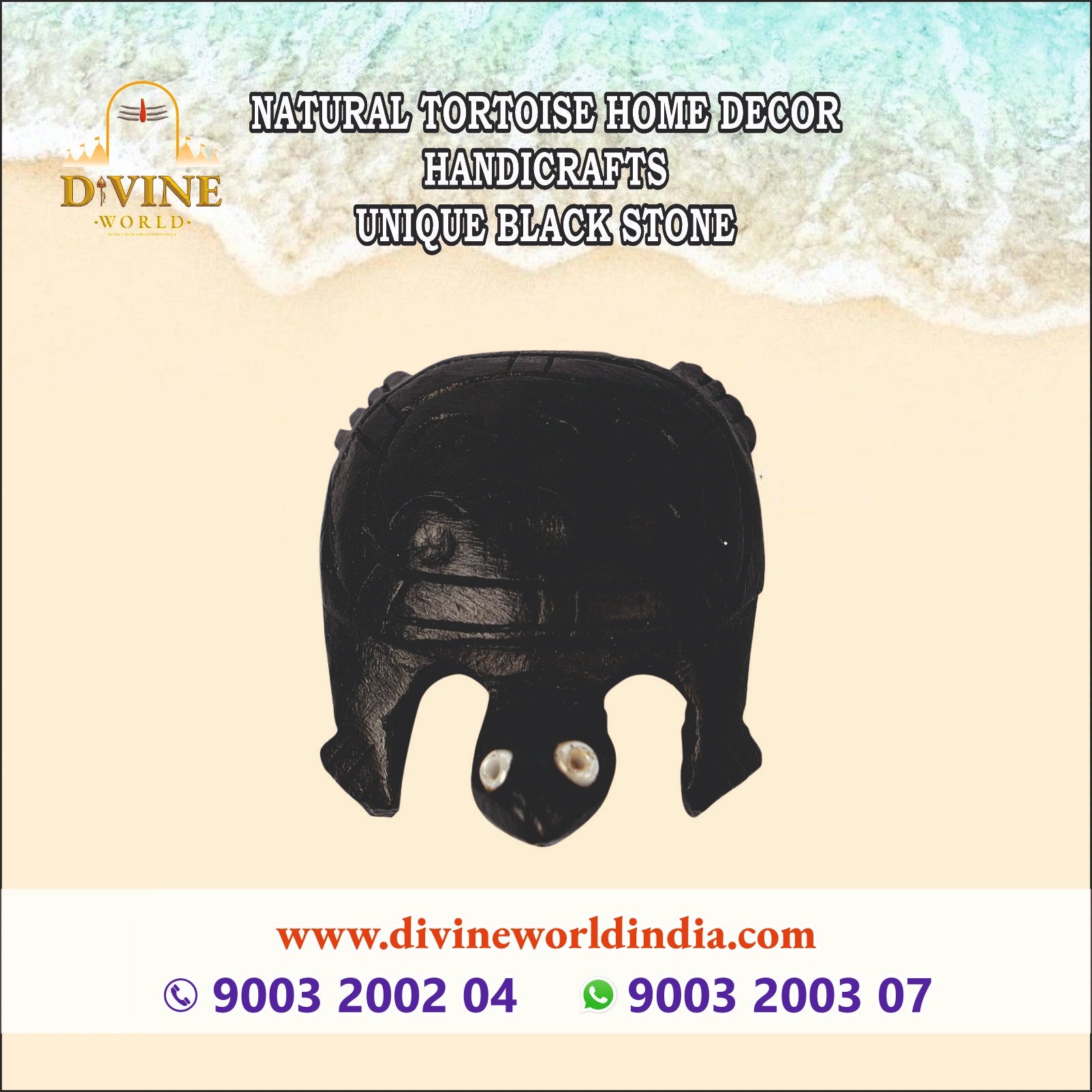 NATURAL TORTOISE HOME DECOR HANDICRAFTS UNIQUE BLACK STONE