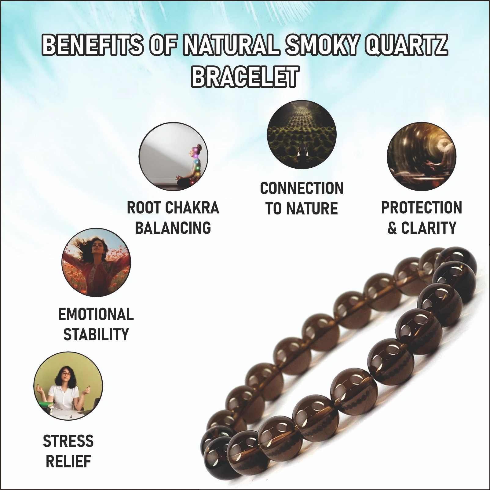 Natural Smoky Quartz Bracelet
