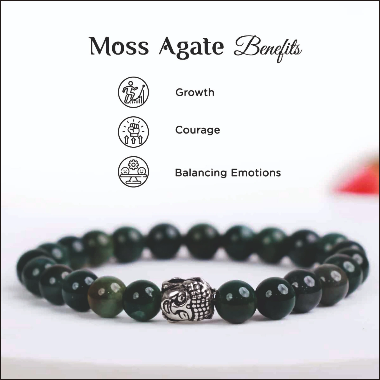 Natural Moss Agate Bracelet Crystal Stone