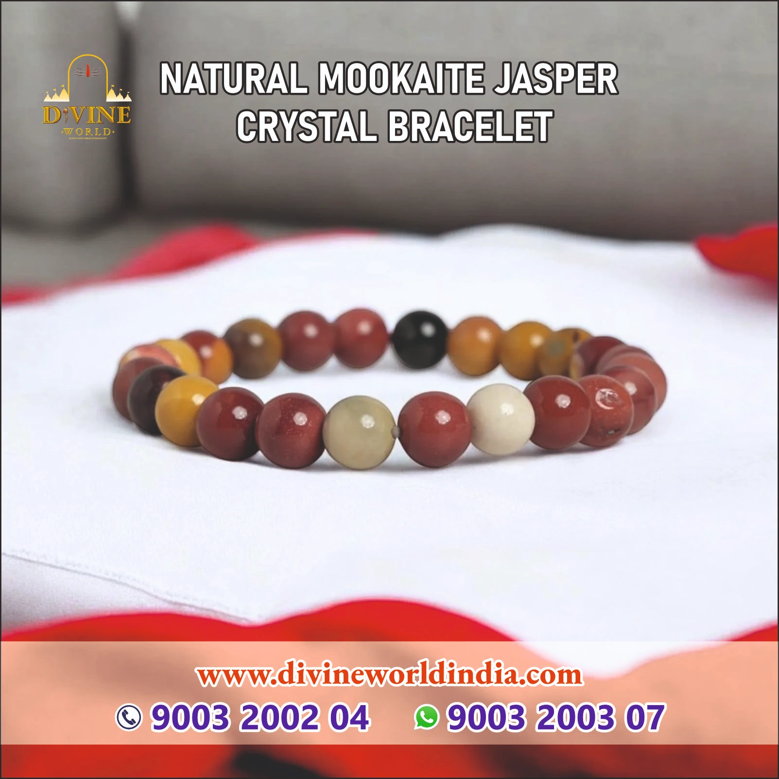 Natural Mookaite Jasper Crystal Bracelet