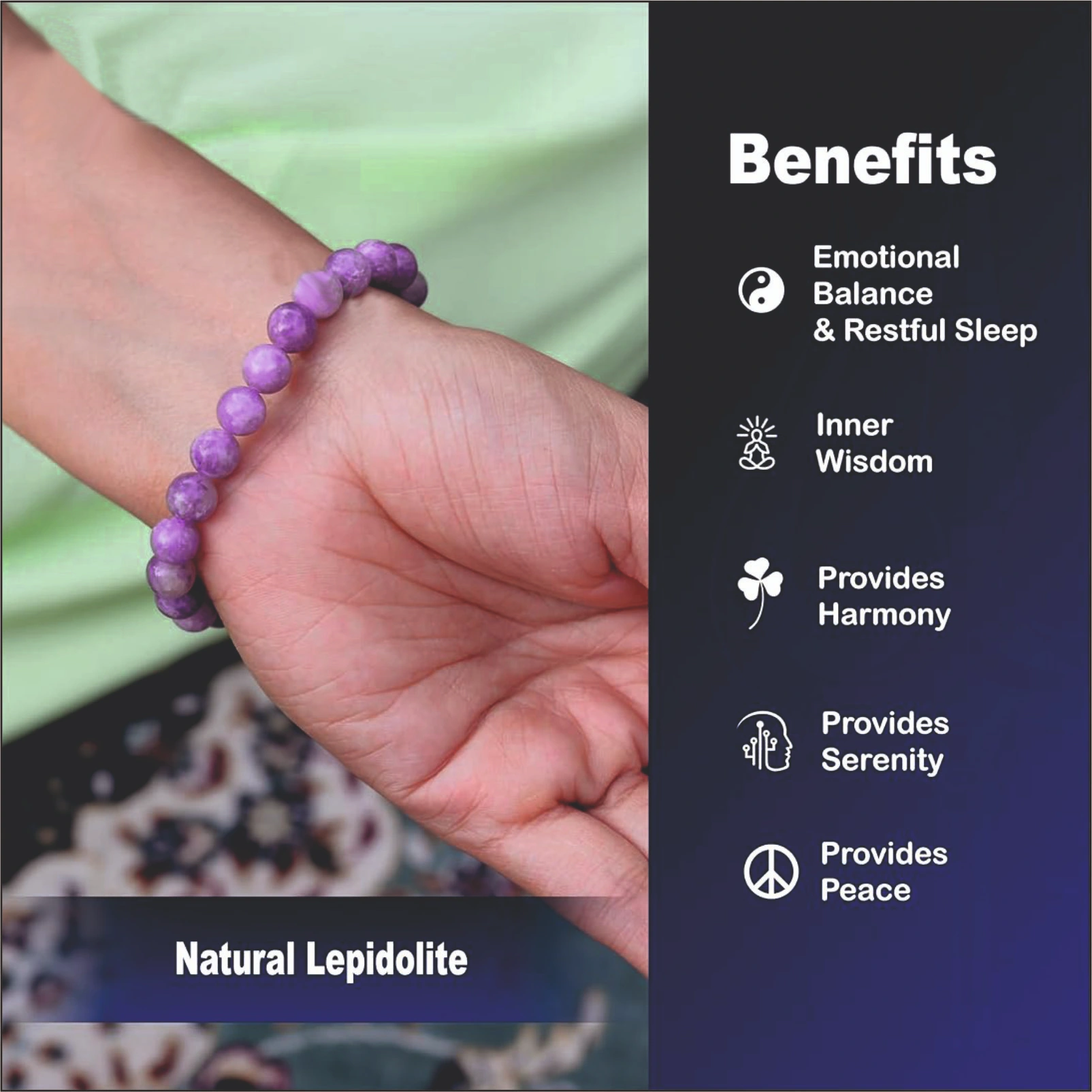 Natural Lepidolite Bracelet