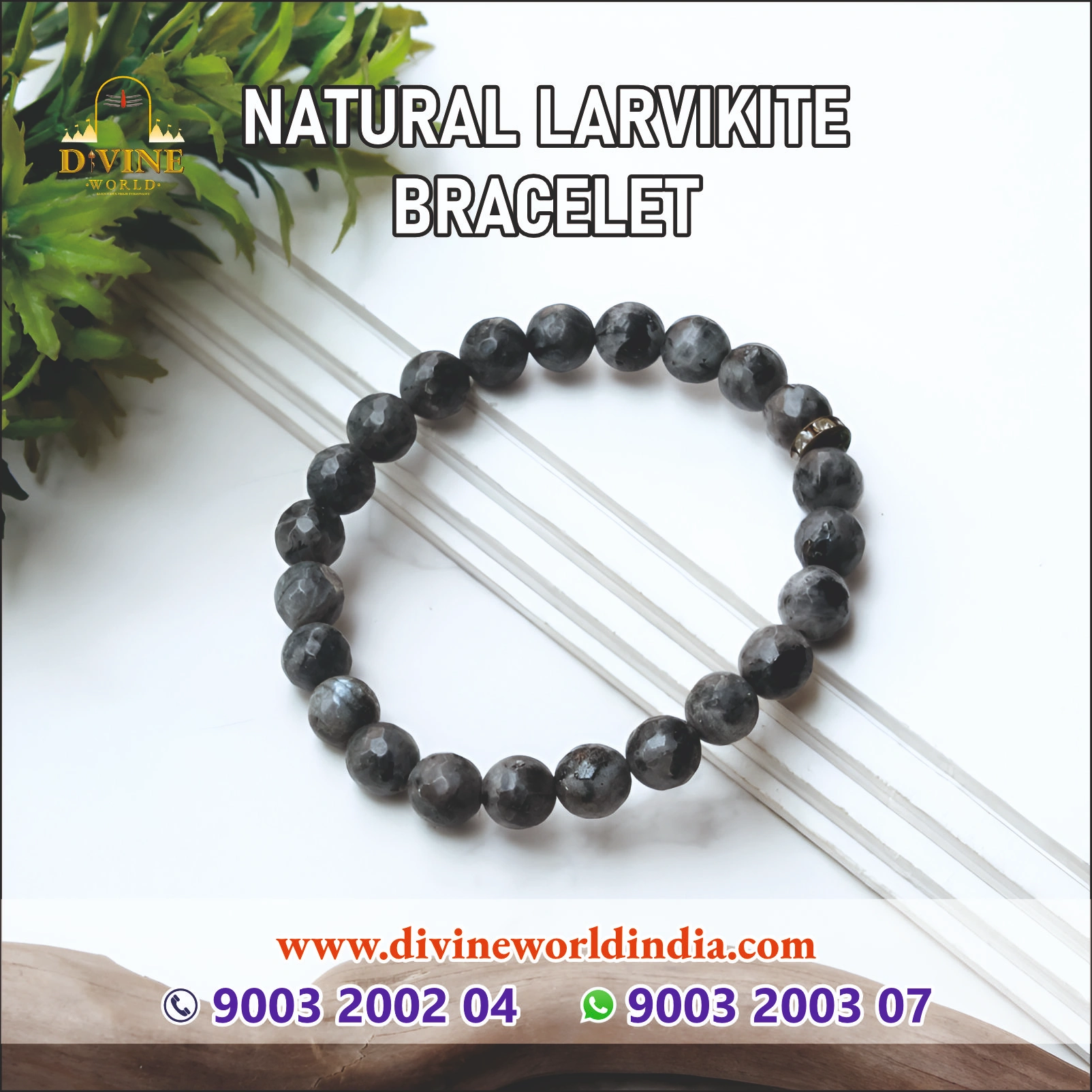 NATURAL LARVIKITE  BRACELET
