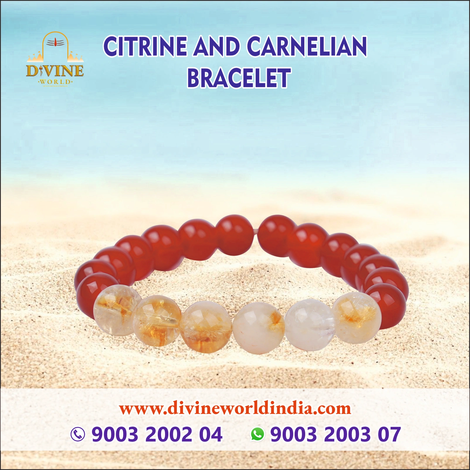 Citrine and Carnelian Bracelet