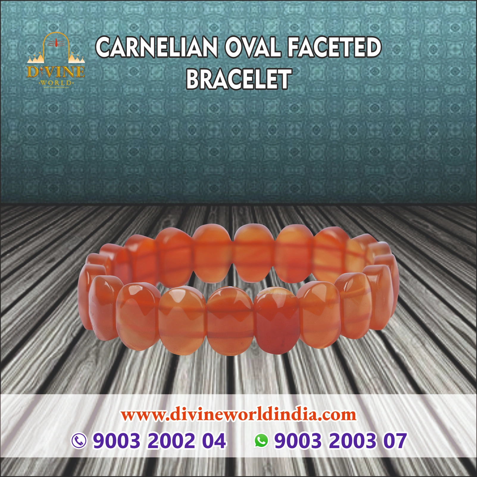 Carnelian Oval Faceted Bracelet