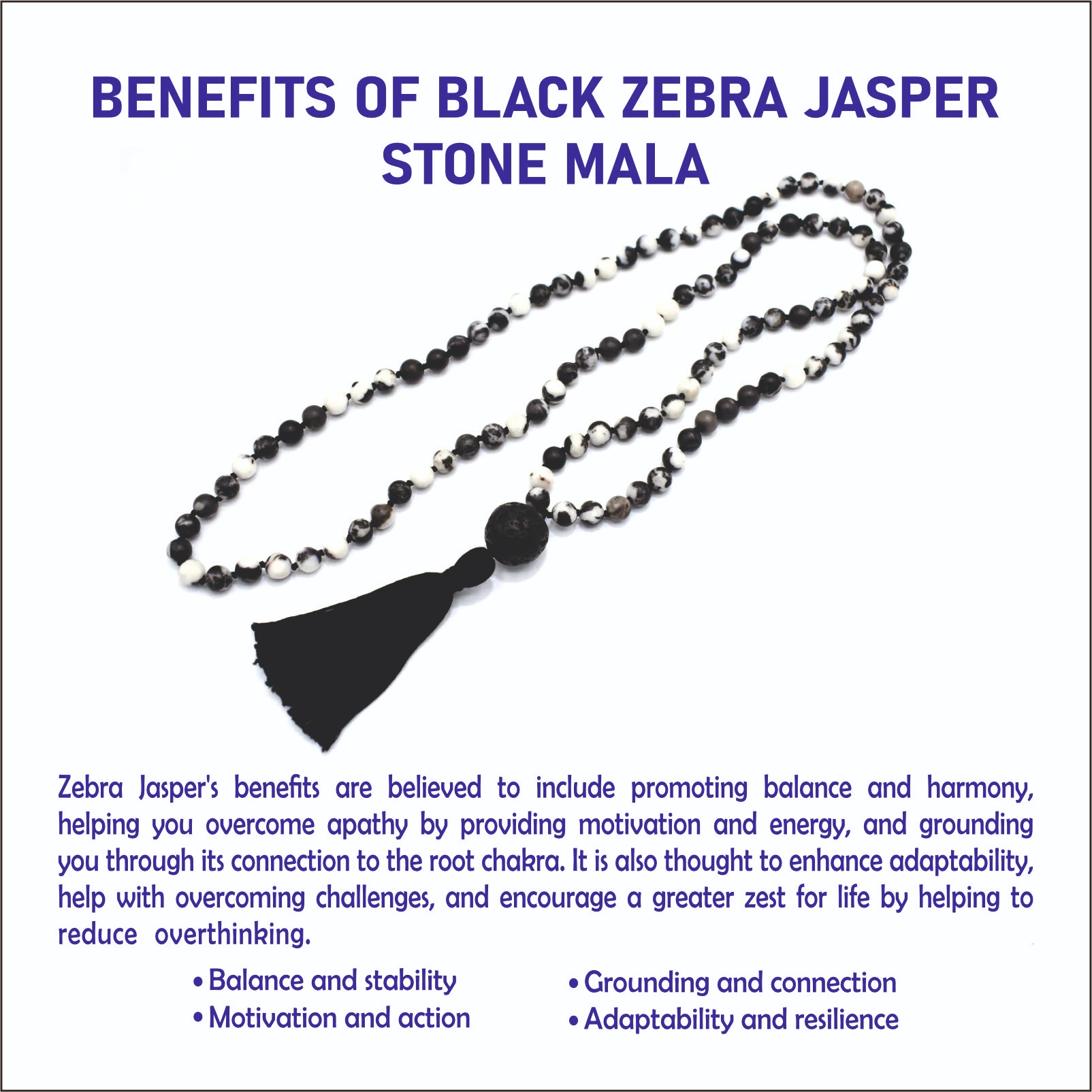 BLACK ZEBRA JASPER STONE