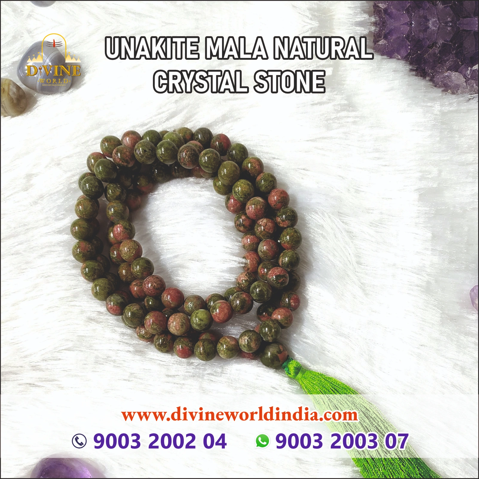 Unakite Crystal Japa Mala Saadi