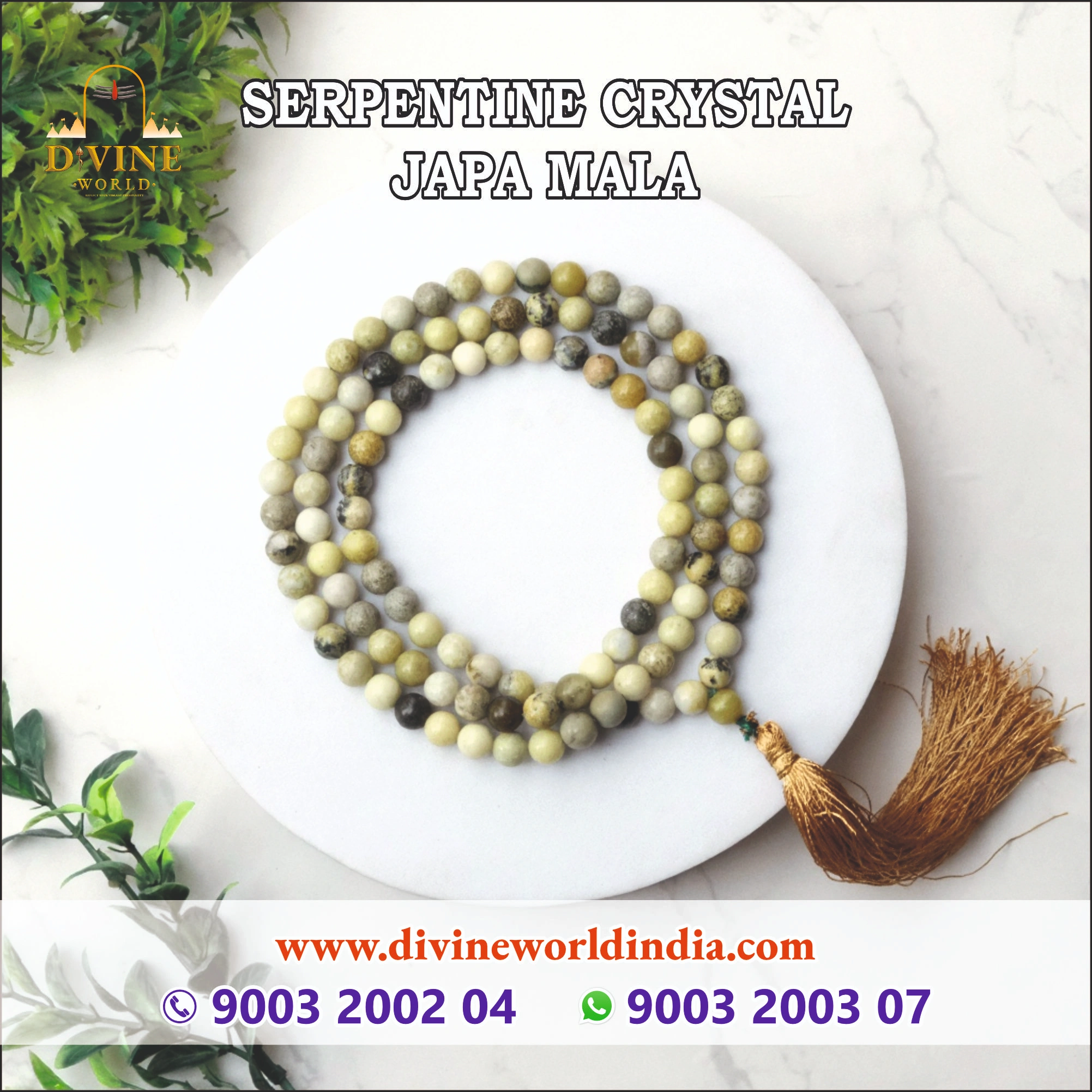 Serpentine Crystal Japa Mala