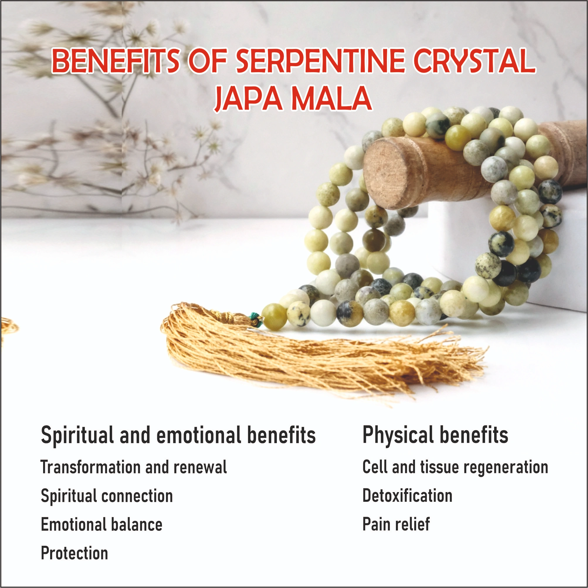 Serpentine Crystal Japa Mala