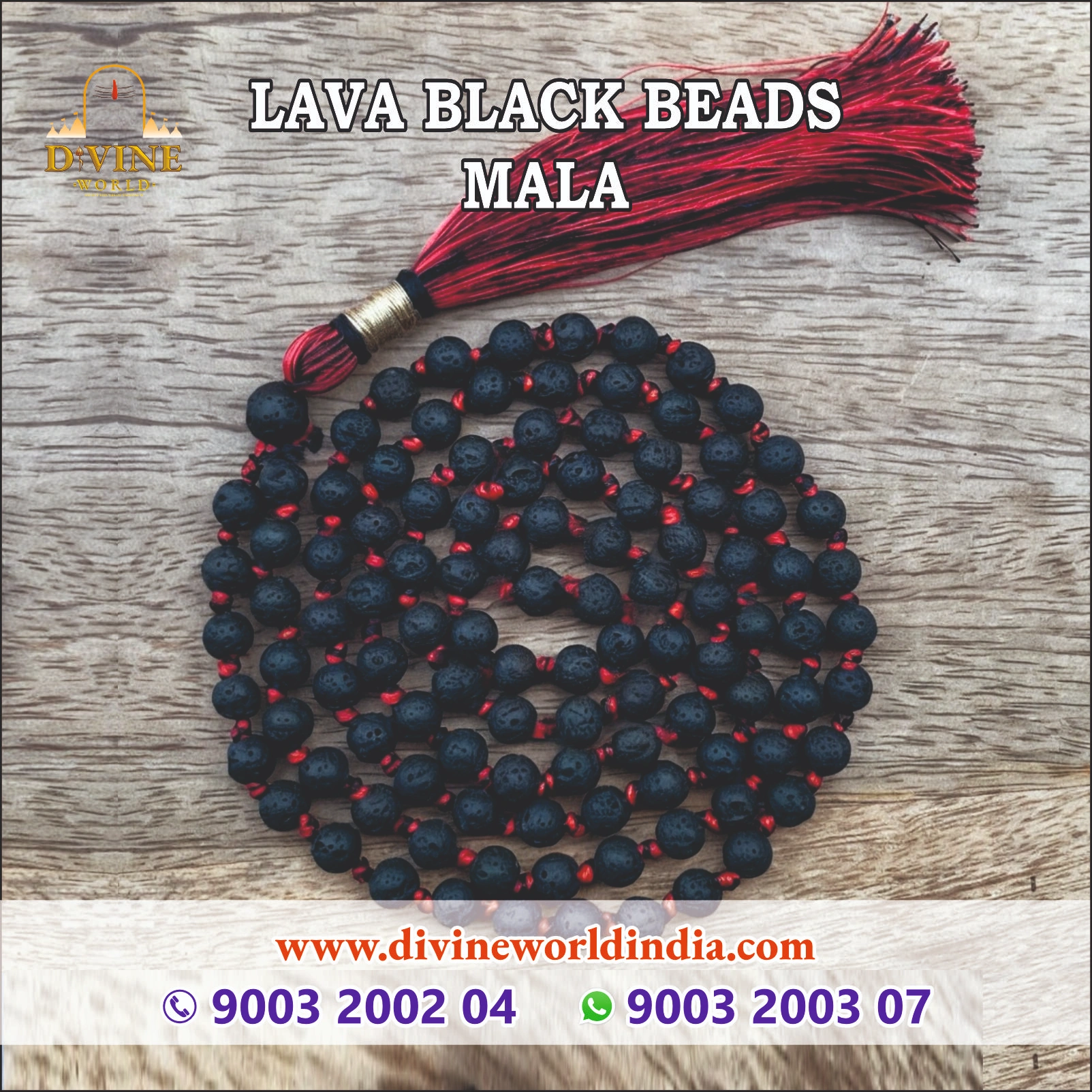 Lava Black Beads Mala