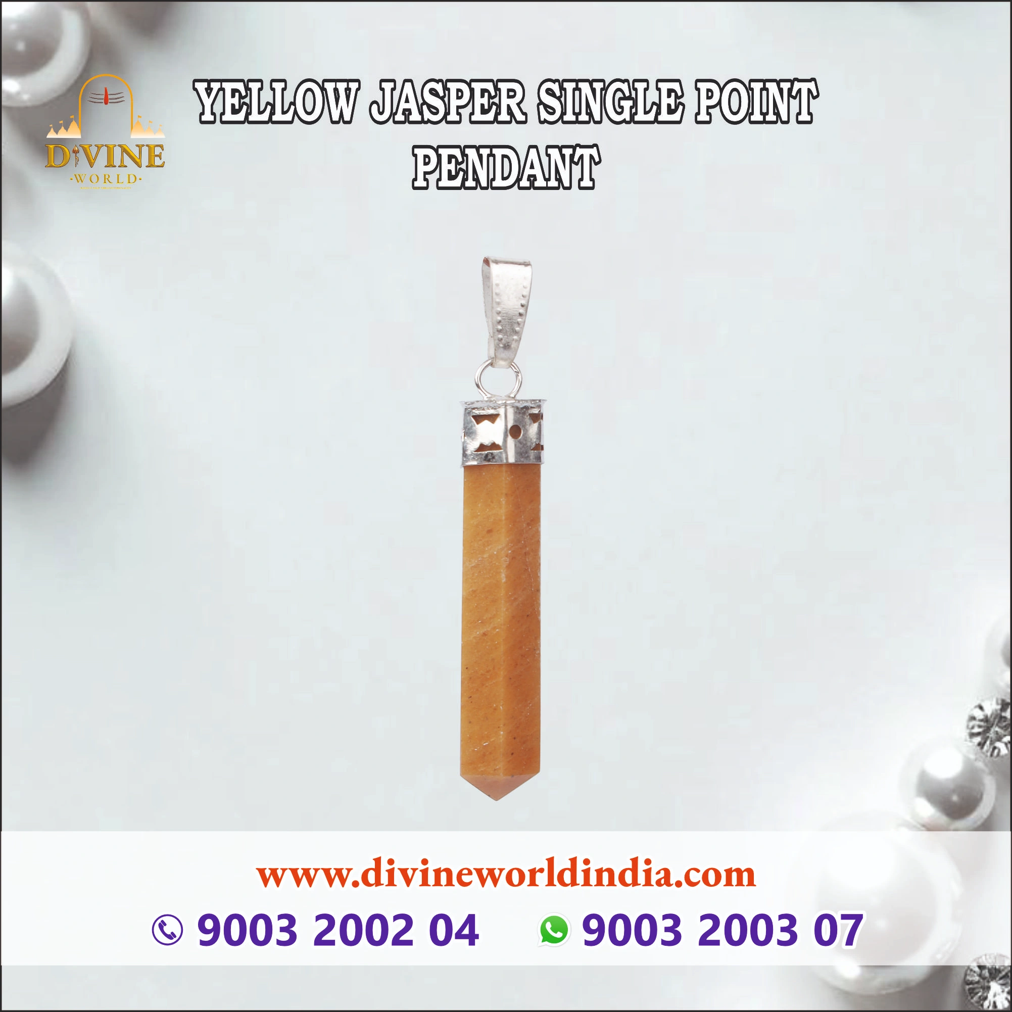 Yellow Jasper Single Point Pendant