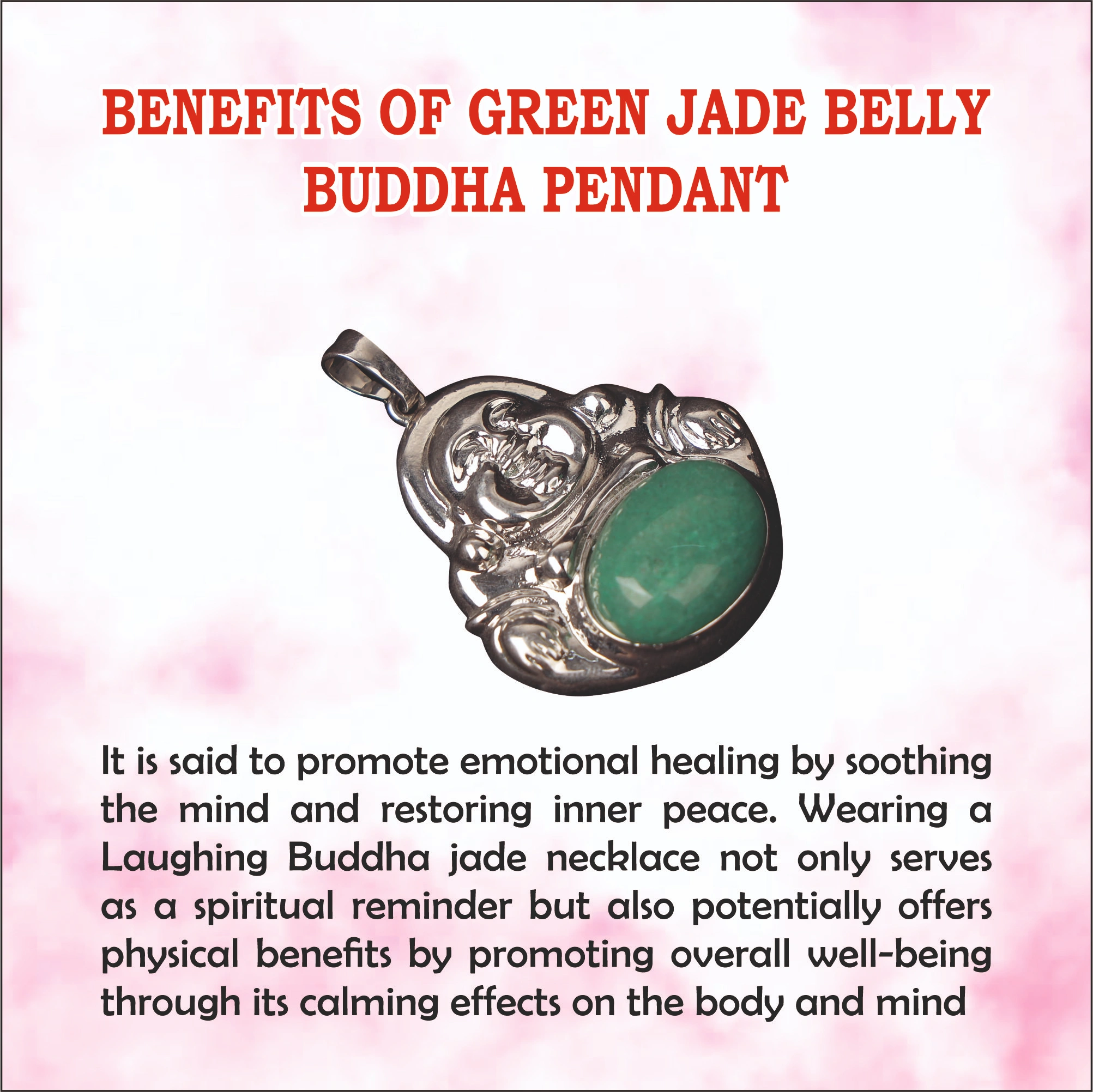 GREEN JADE BELLY BUDDHA  PENDANT