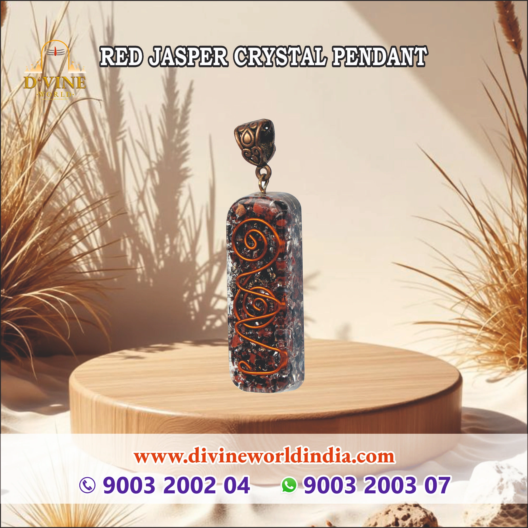 Red Jasper Crystal Pendant 