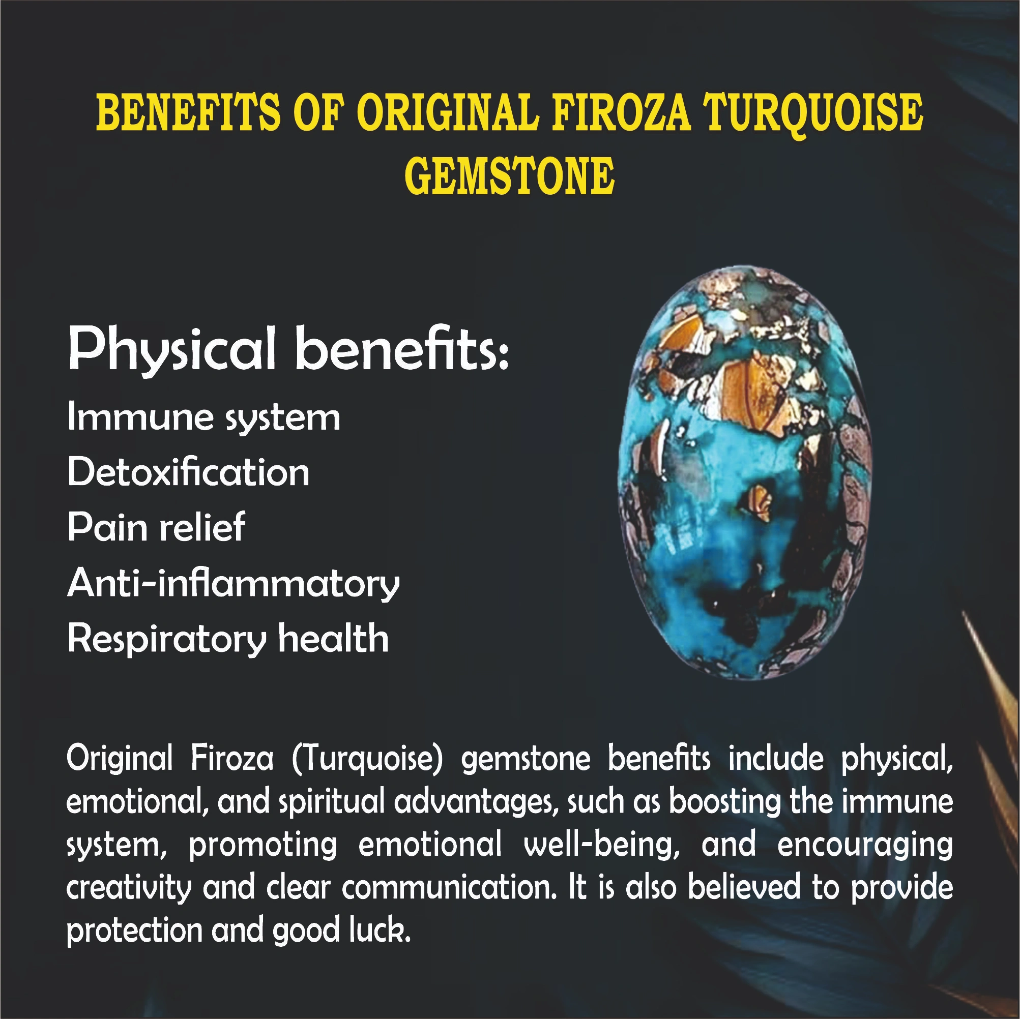 Original Firoza Turquoise Gemstone