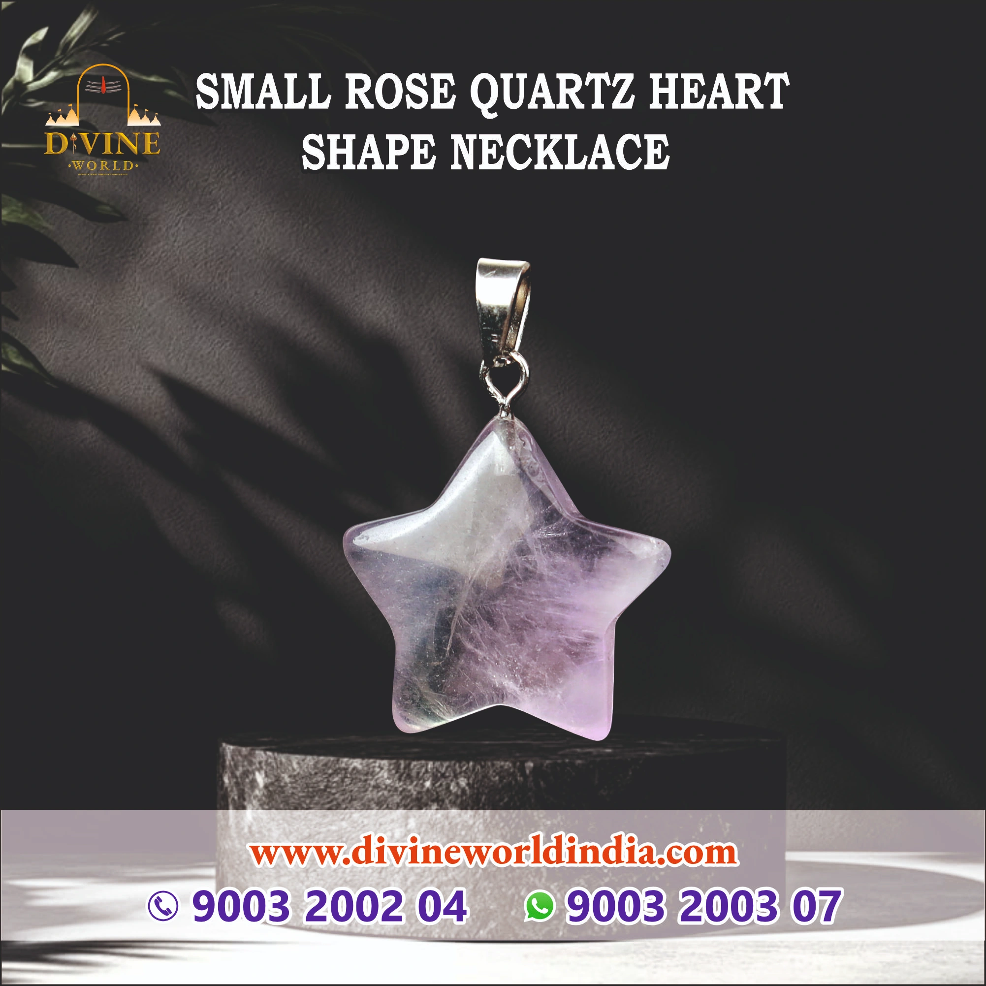 Small Rose Quartz Heart Necklace