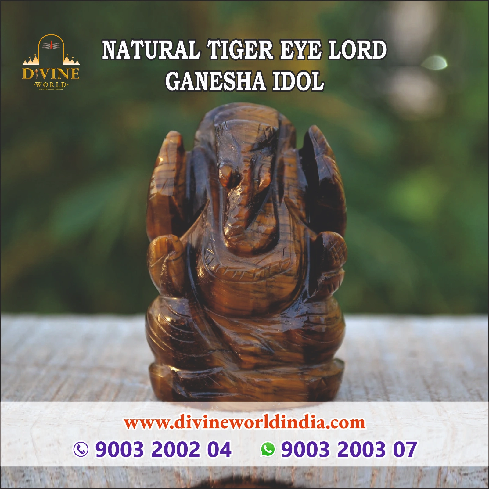 Natural Tiger Eye Lord  Ganesha Idol