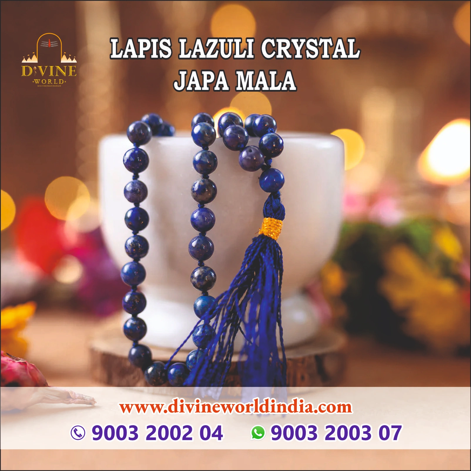 Lapis Lazuli Crystal Japa Mala 