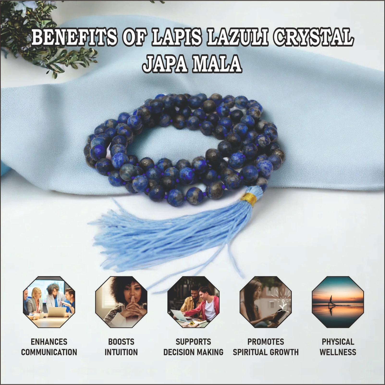 Lapis Lazuli Crystal Japa Mala 