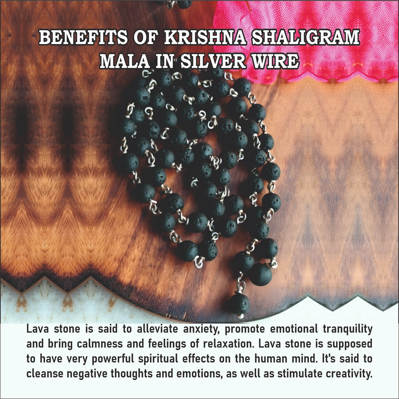 Krishna Shaligram Mala in Silver Wire