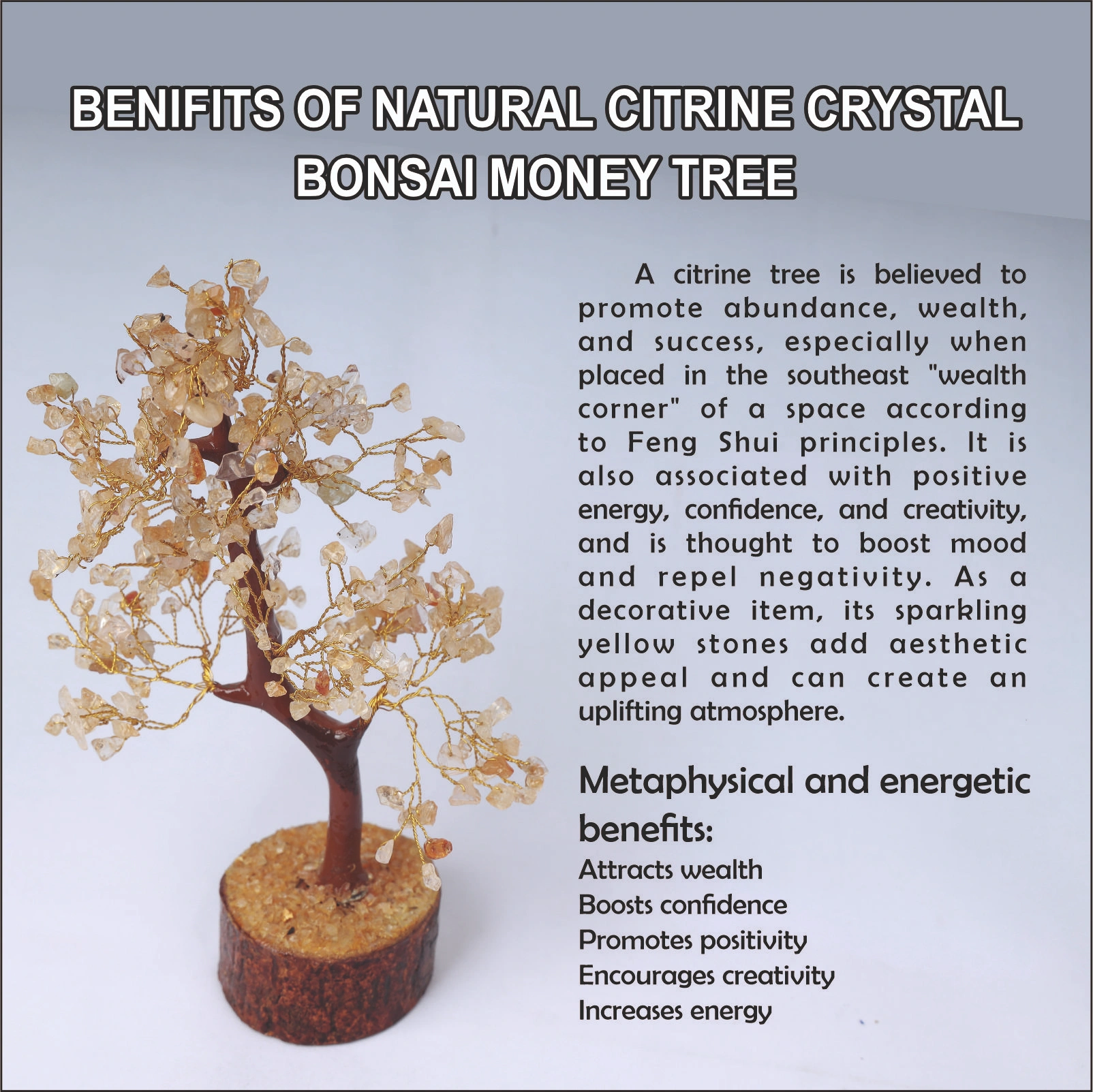 Natural Citrine Crystal Bonsai Money Tree