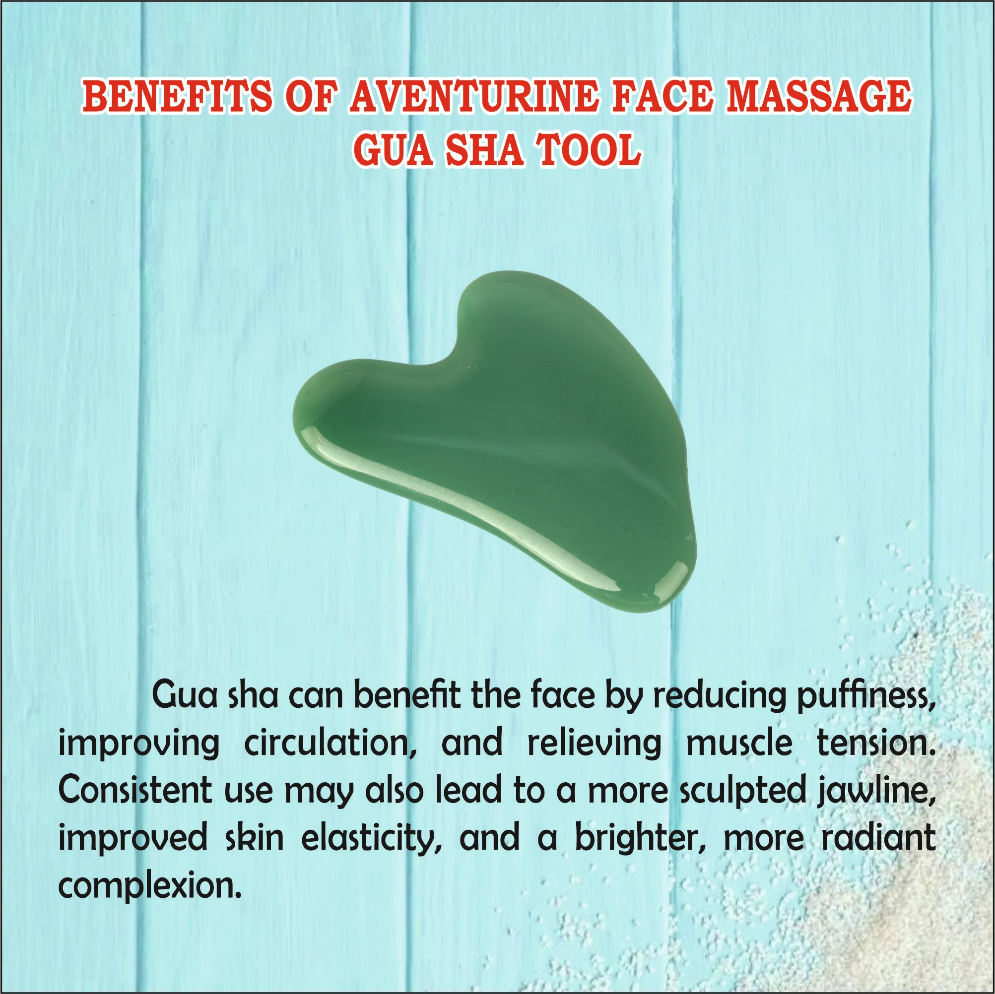 AVENTURINE FACE MASSAGE  GUA SHA TOOL 