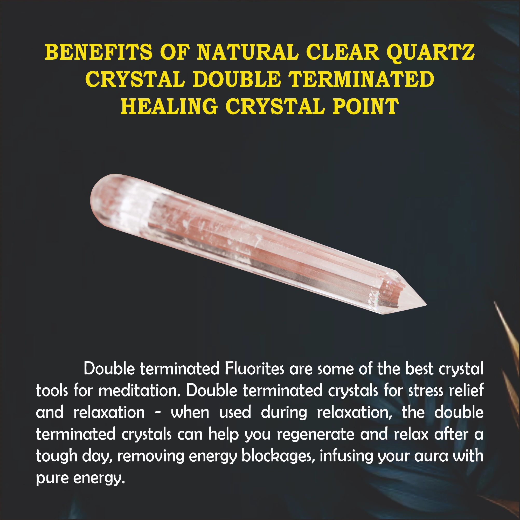  Natural Clear Quartz Crystal Double Terminated Healing  Crystal