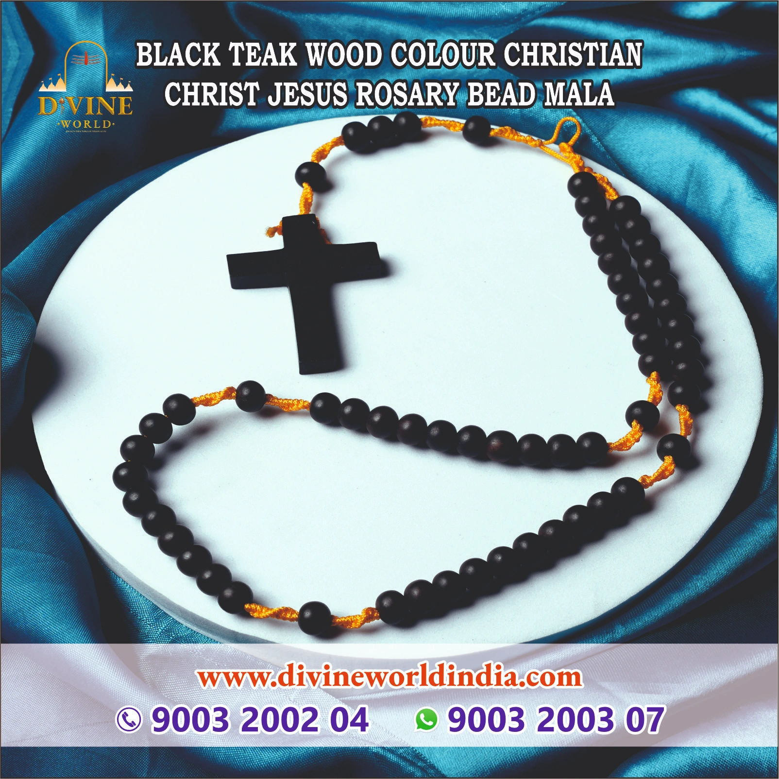 Black Teak Wood Colour Christian Christ Jesus Rosary Bead Mala