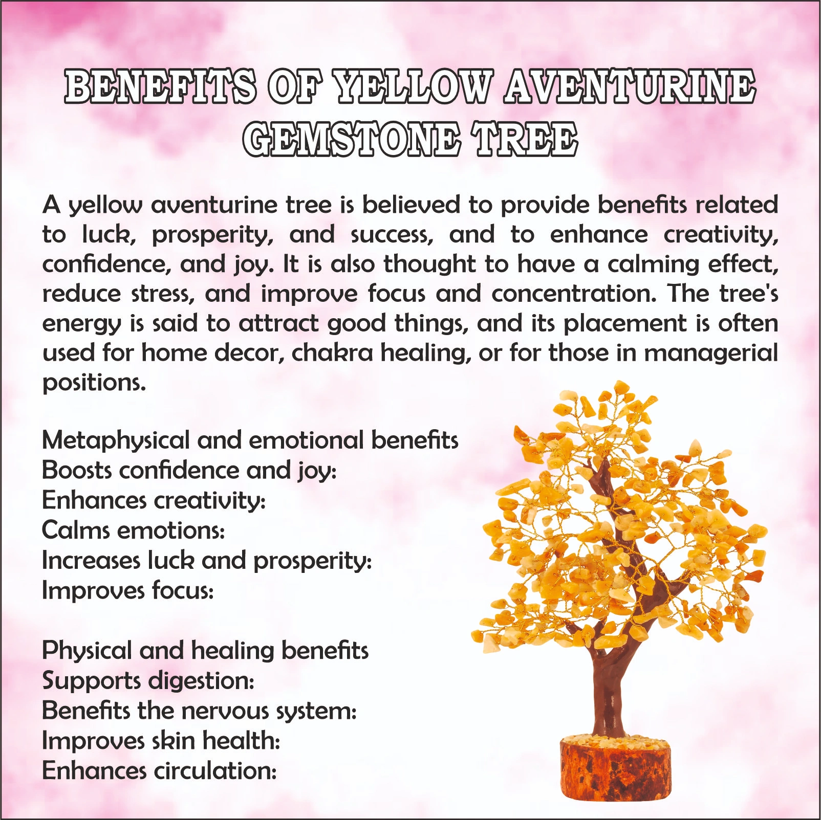 Yellow Aventurine Gemstone Tree 