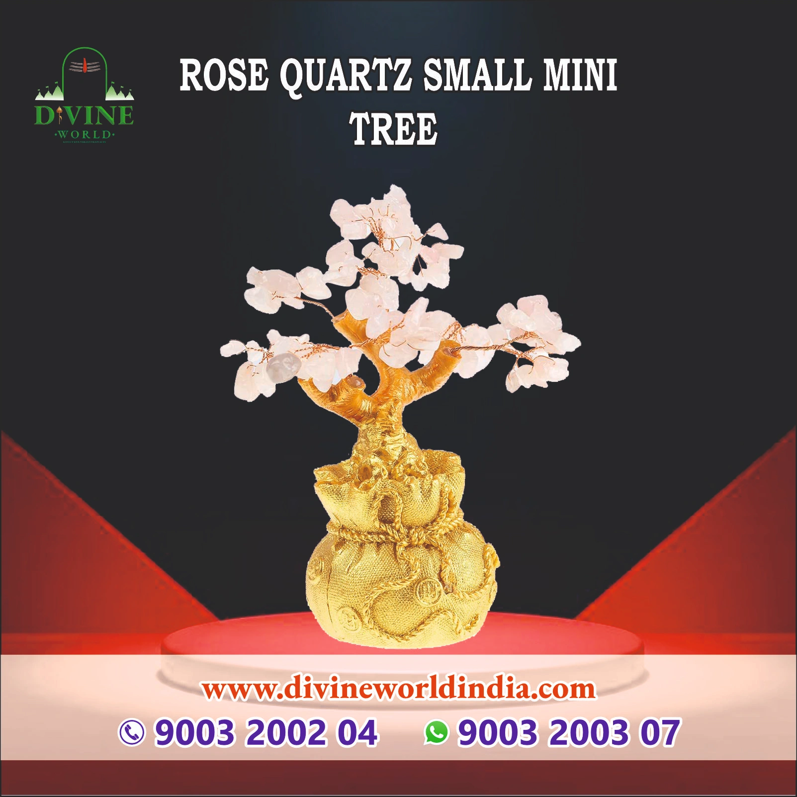 ROSE QUARTZ SMALL MINI TREE