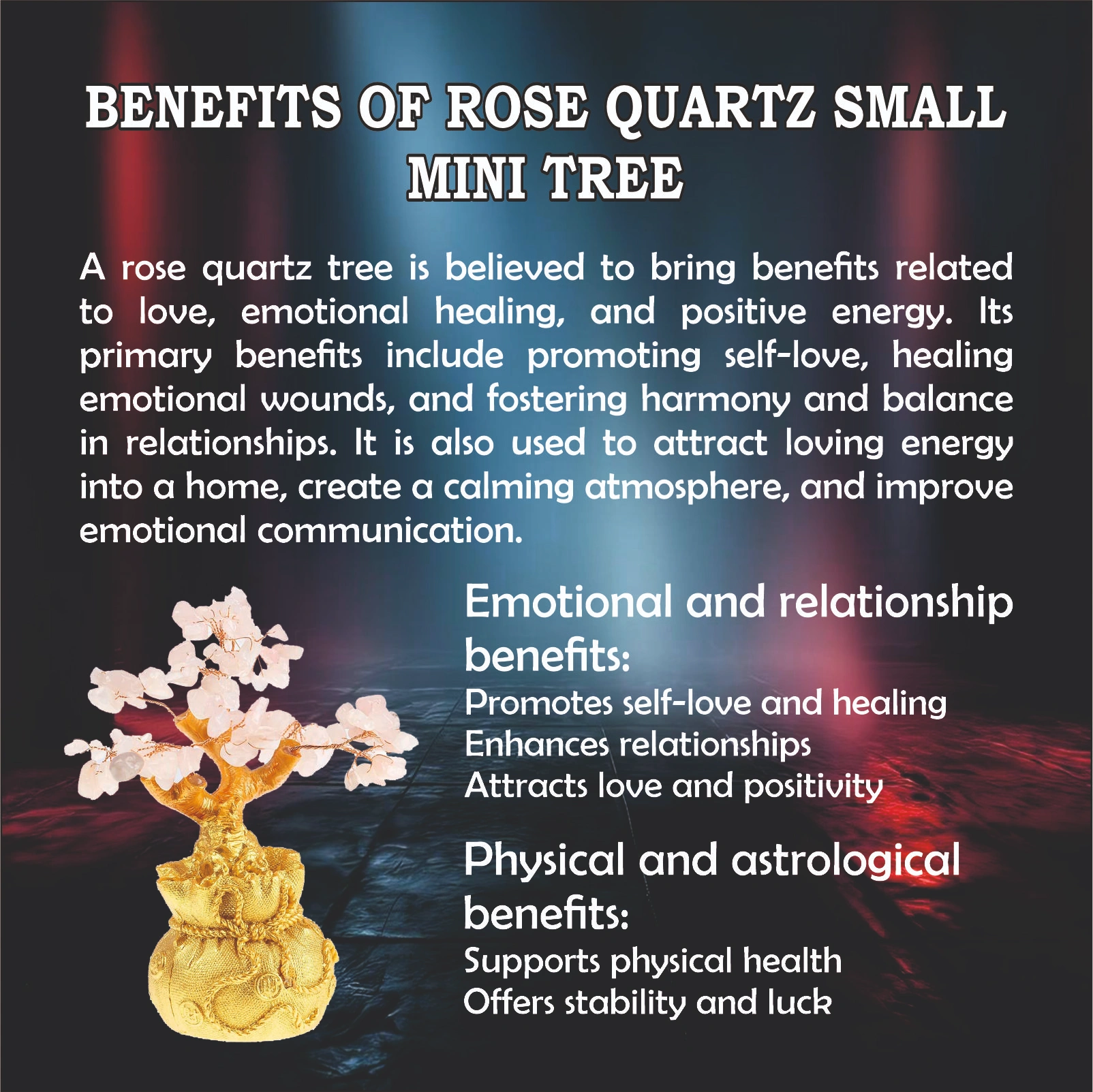ROSE QUARTZ SMALL MINI TREE