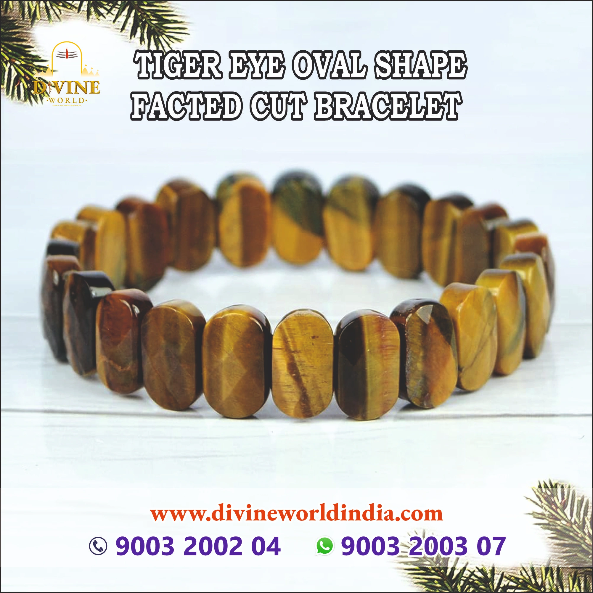Tiger Eye Oval Shape Faceted Cut Bracelet