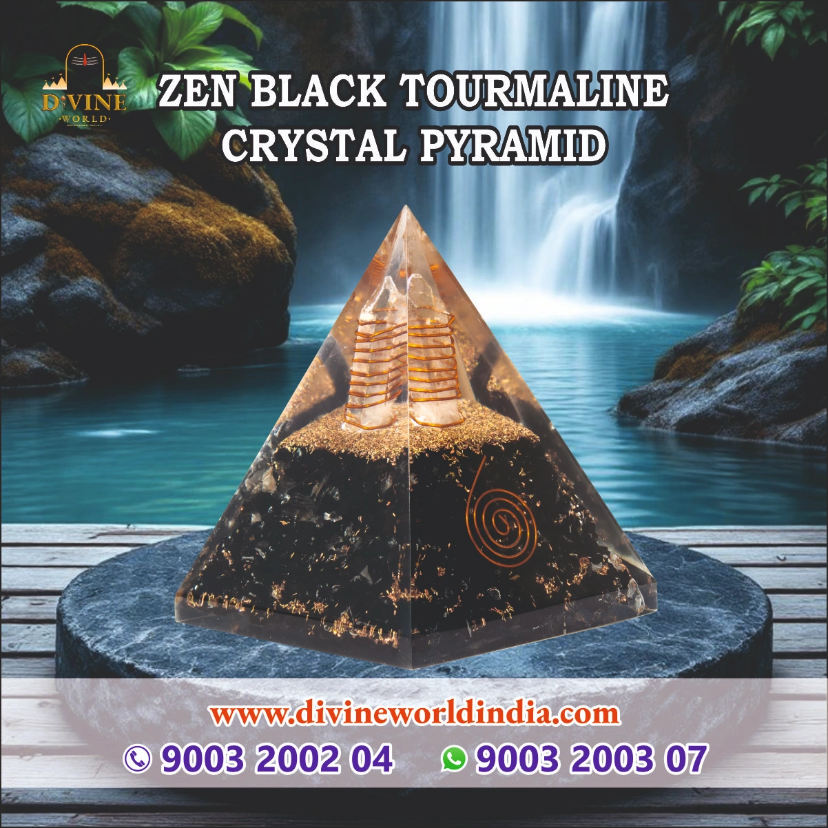 Zen Black Tourmaline Crystal Pyramid