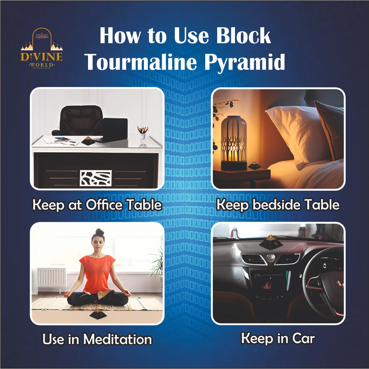 Zen Black Tourmaline Crystal Pyramid