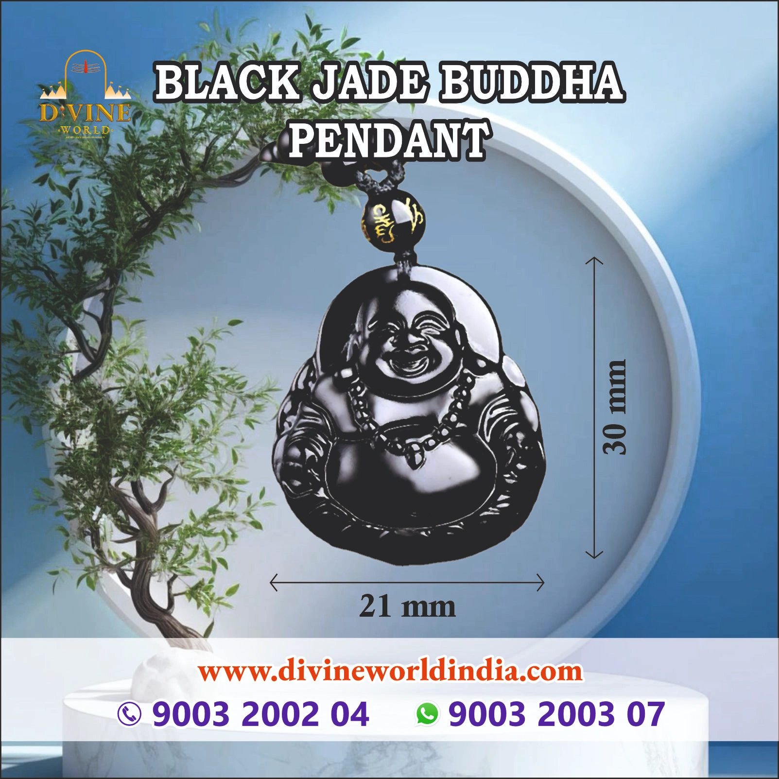  Black Jade Buddha Pendant