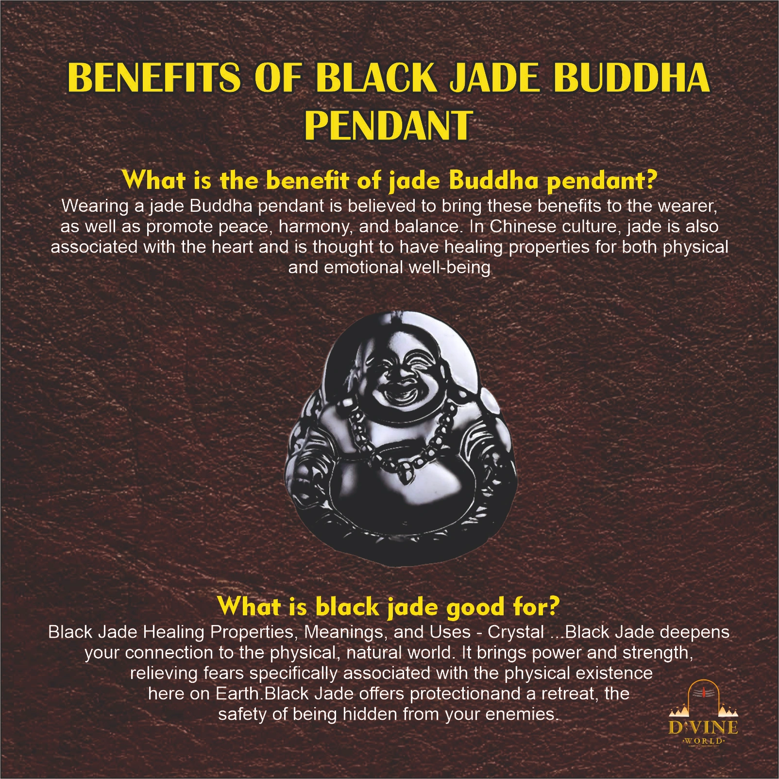  Black Jade Buddha Pendant