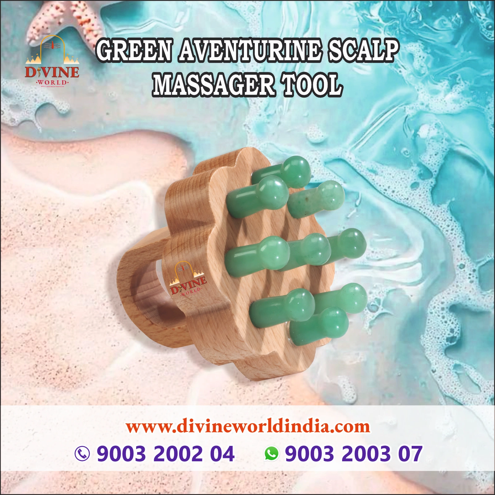 Green Aventurine Scalp Massager Tool