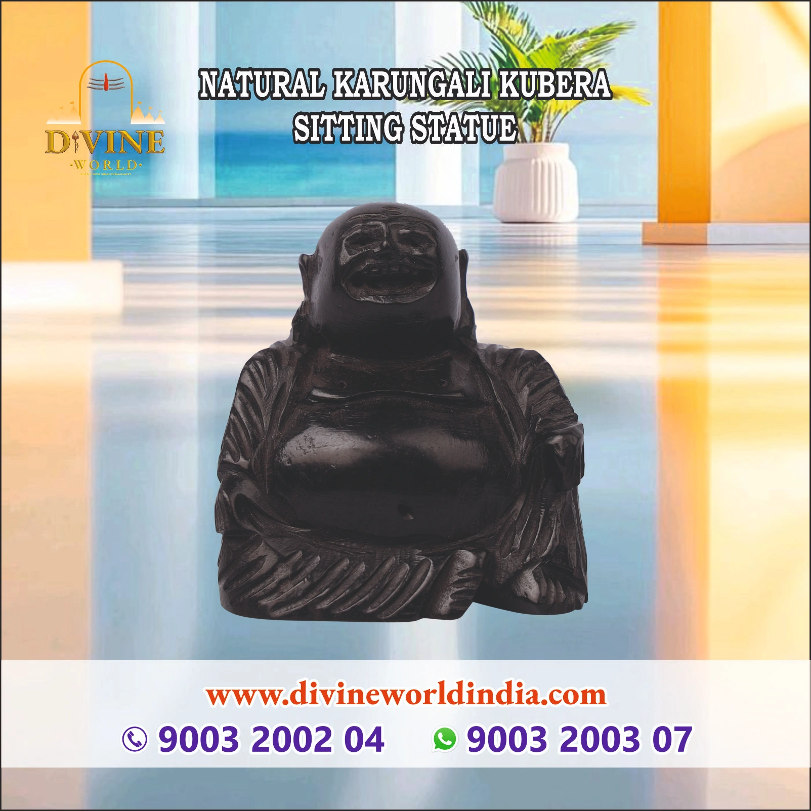 Karungali Kubera Sitting Statue