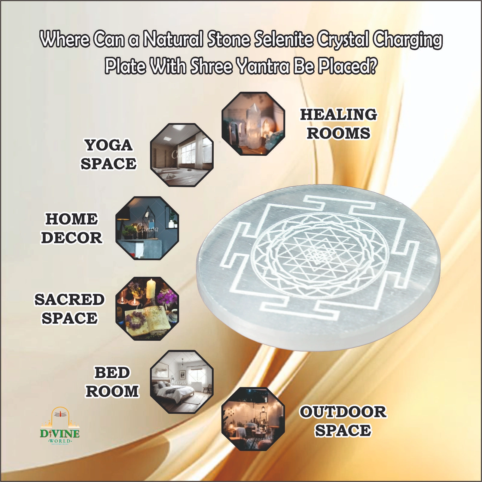 Selenite Crystal Charging Plate