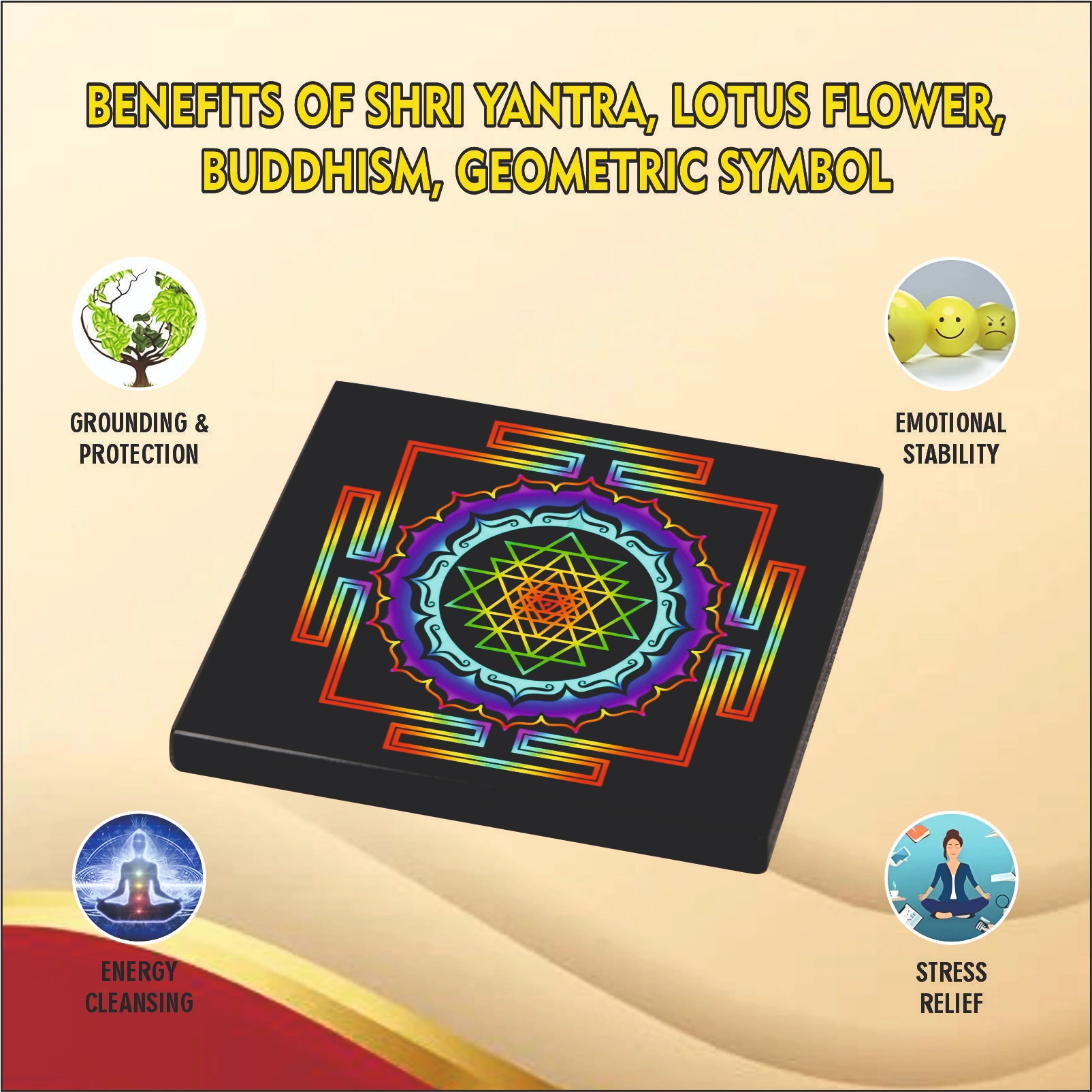 SHRI YANTRA, LOTUS FLOWER,  BUDDHISM, GEOMETRIC SYMBOL