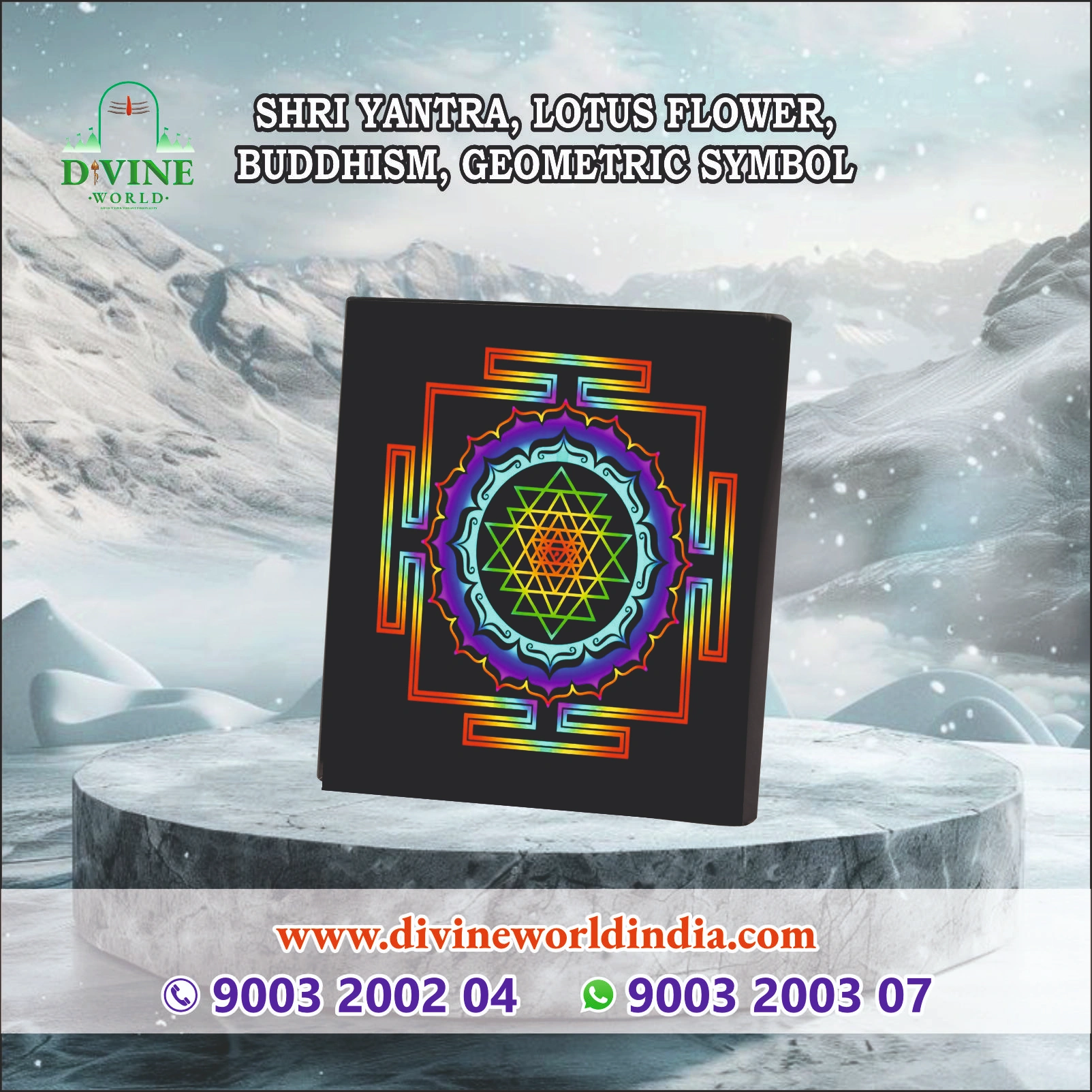 SHRI YANTRA, LOTUS FLOWER,  BUDDHISM, GEOMETRIC SYMBOL