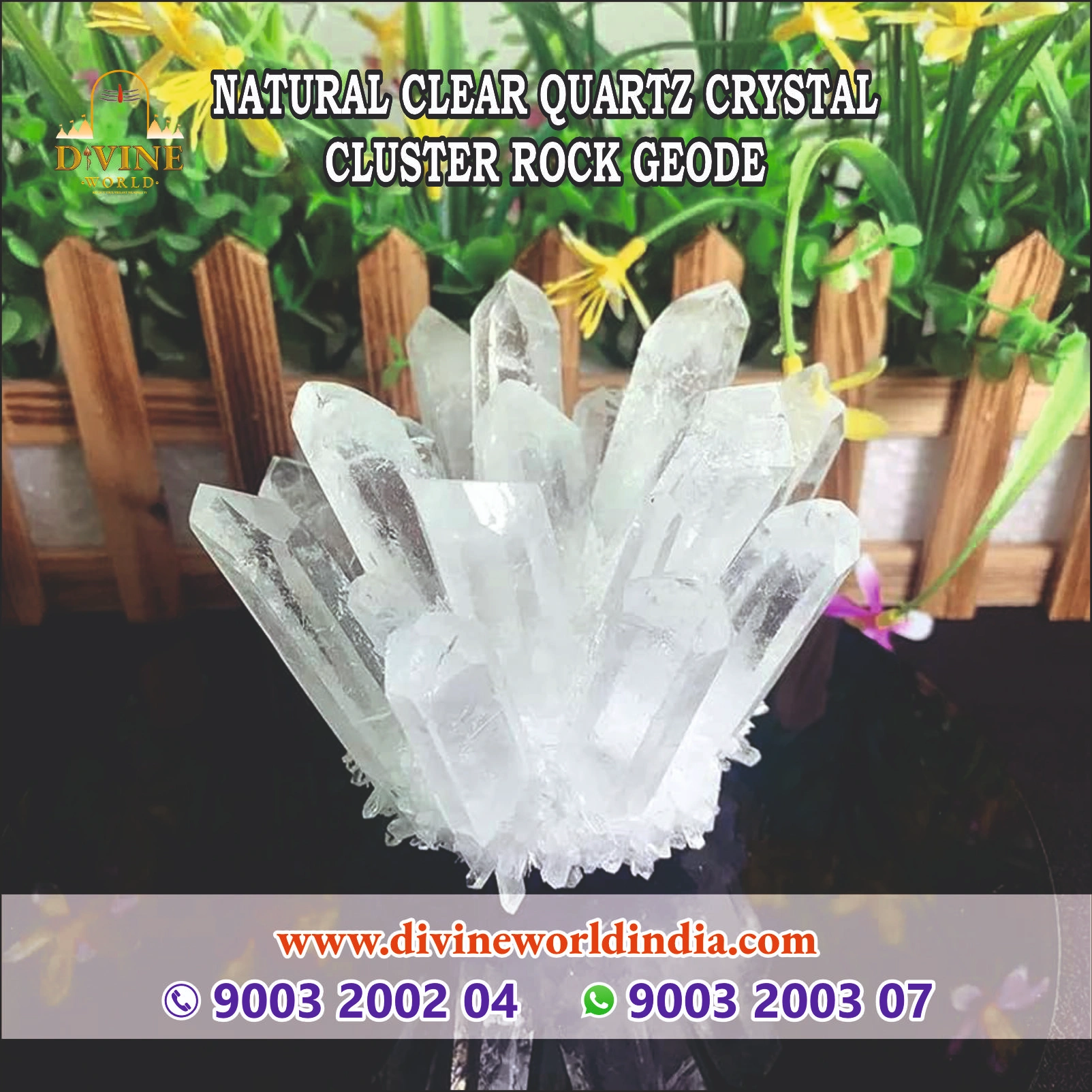 Natural Clear Quartz Crystal Cluster Rock Geode