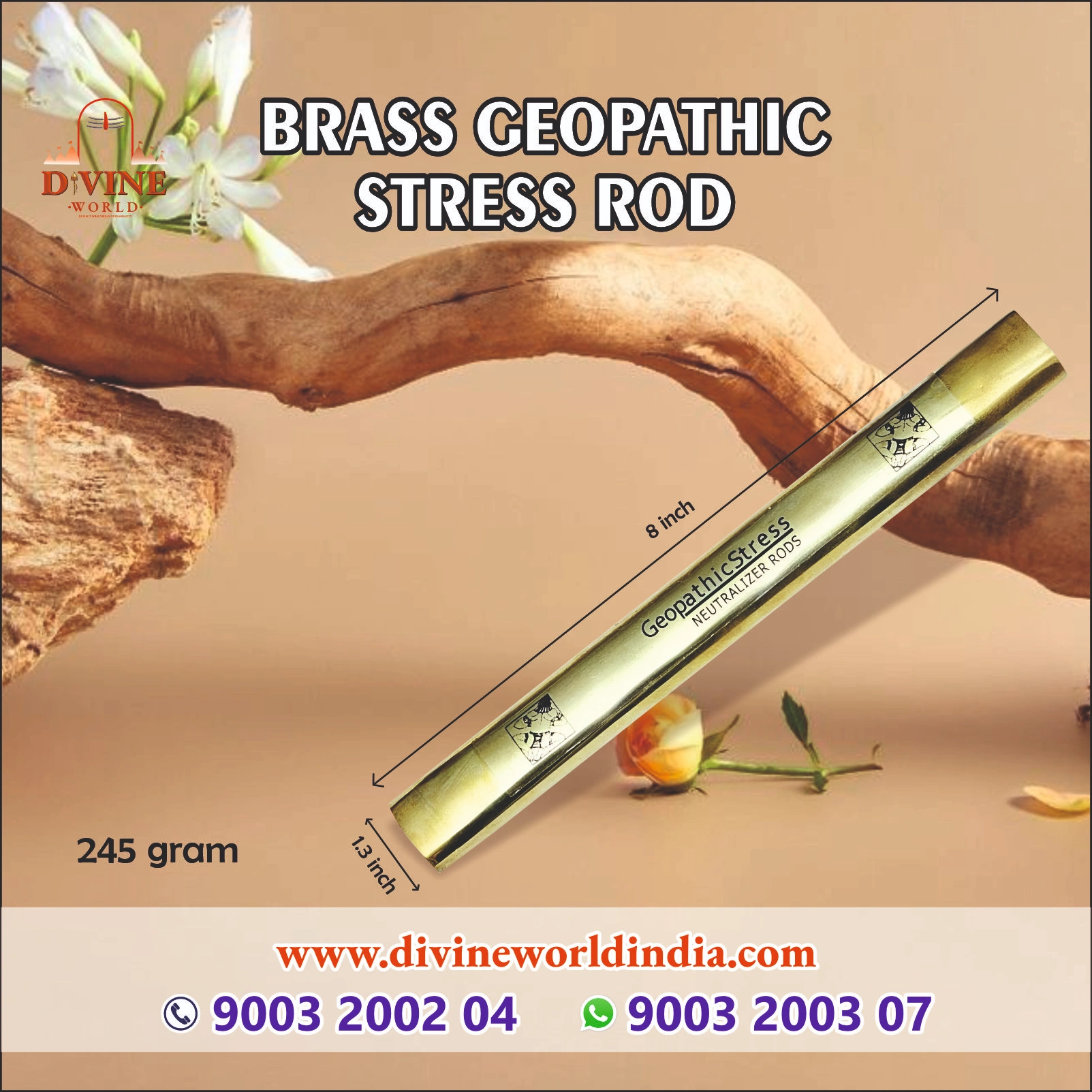 Brass Geopathic Stress Rod