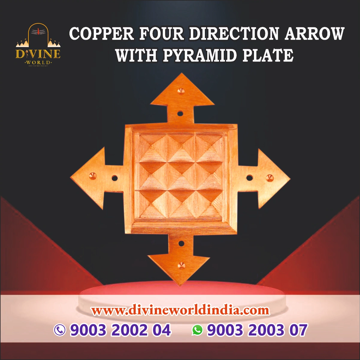 Four Direction Arrow with Pyramid Plate