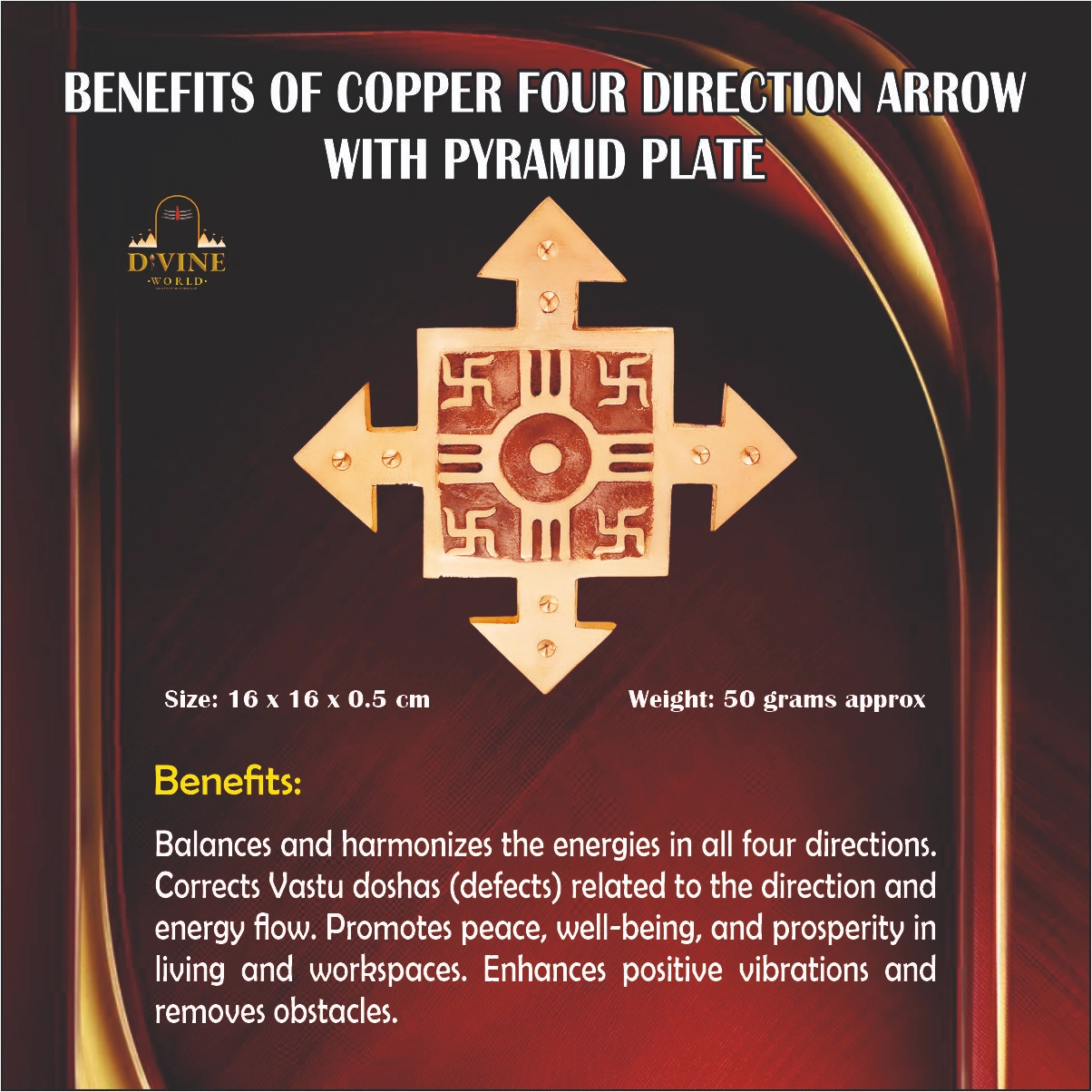 Four Direction Arrow with Pyramid Plate