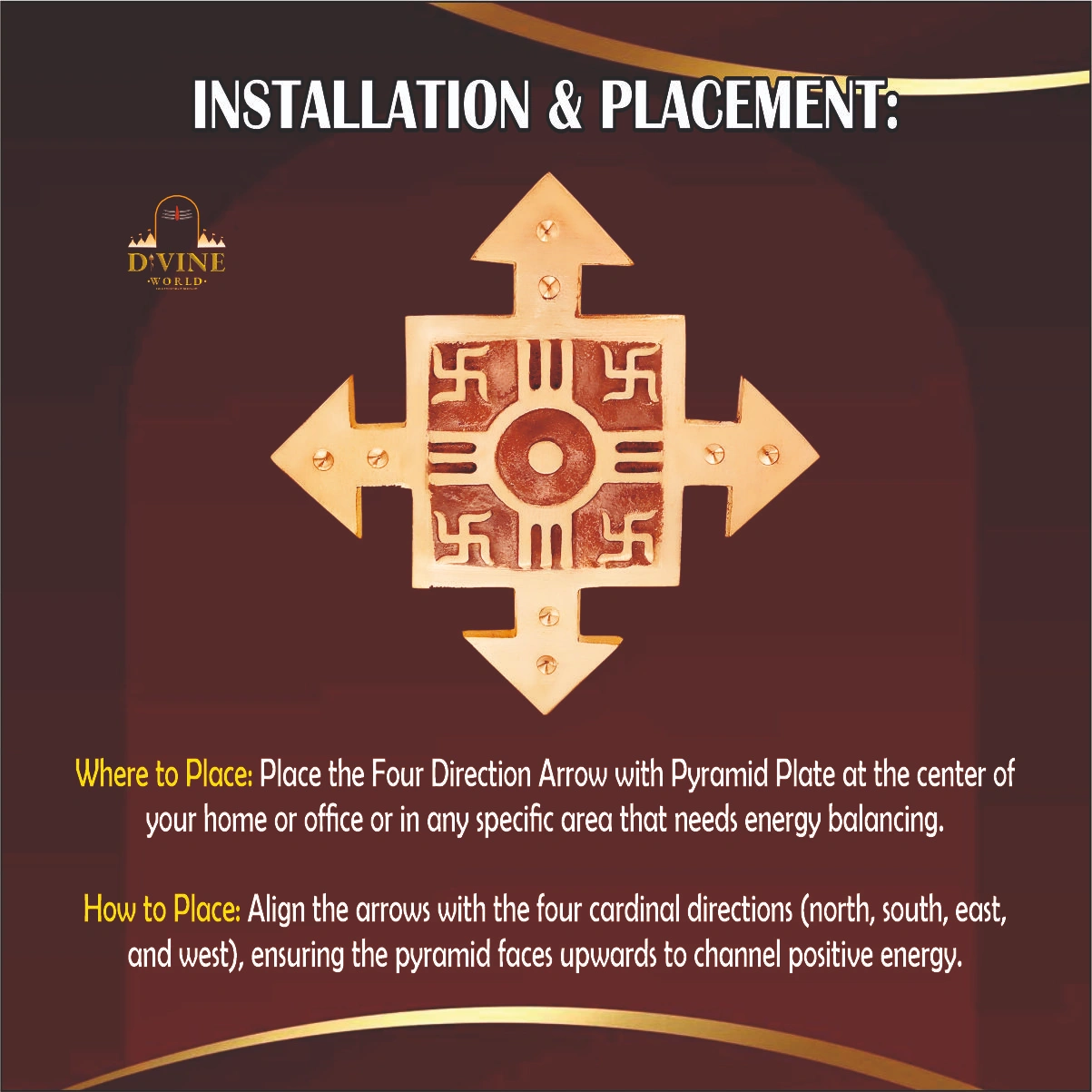 Four Direction Arrow with Pyramid Plate