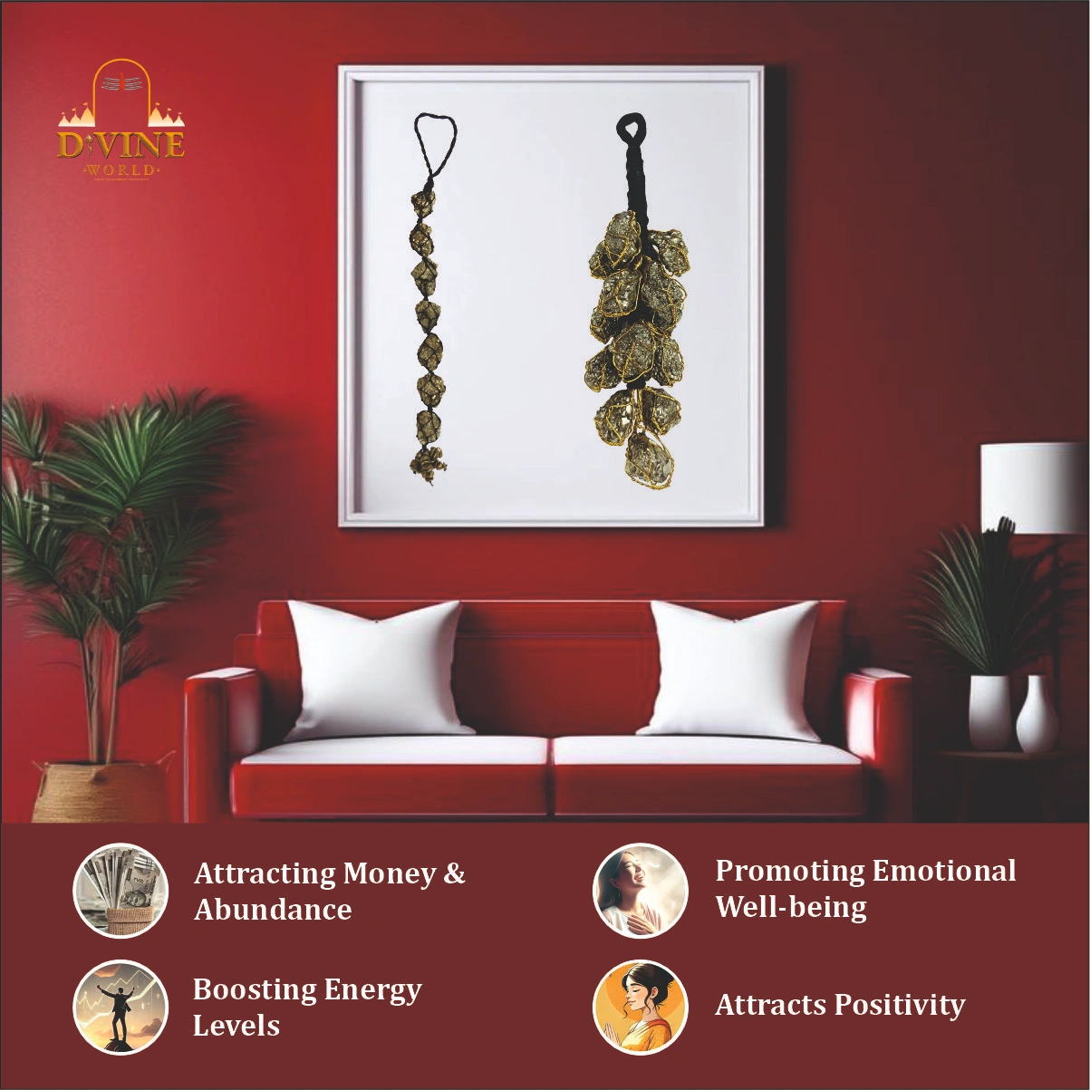 Natural Pyrite Stone Door Hanging