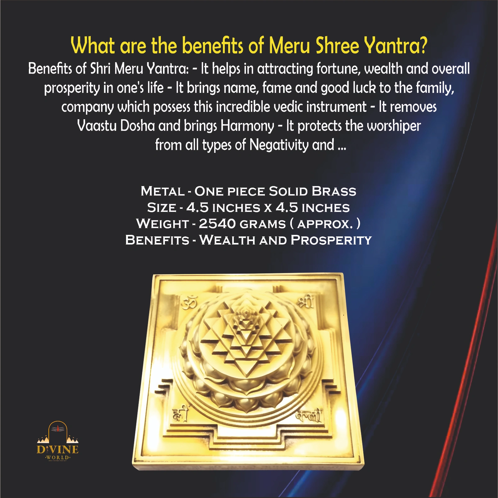 Pure Brass Meru Shri Yantra