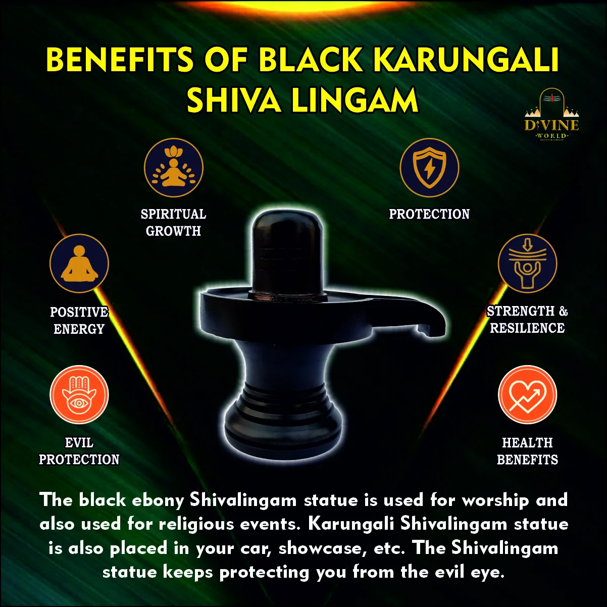 Black Karungali Shiva Lingam