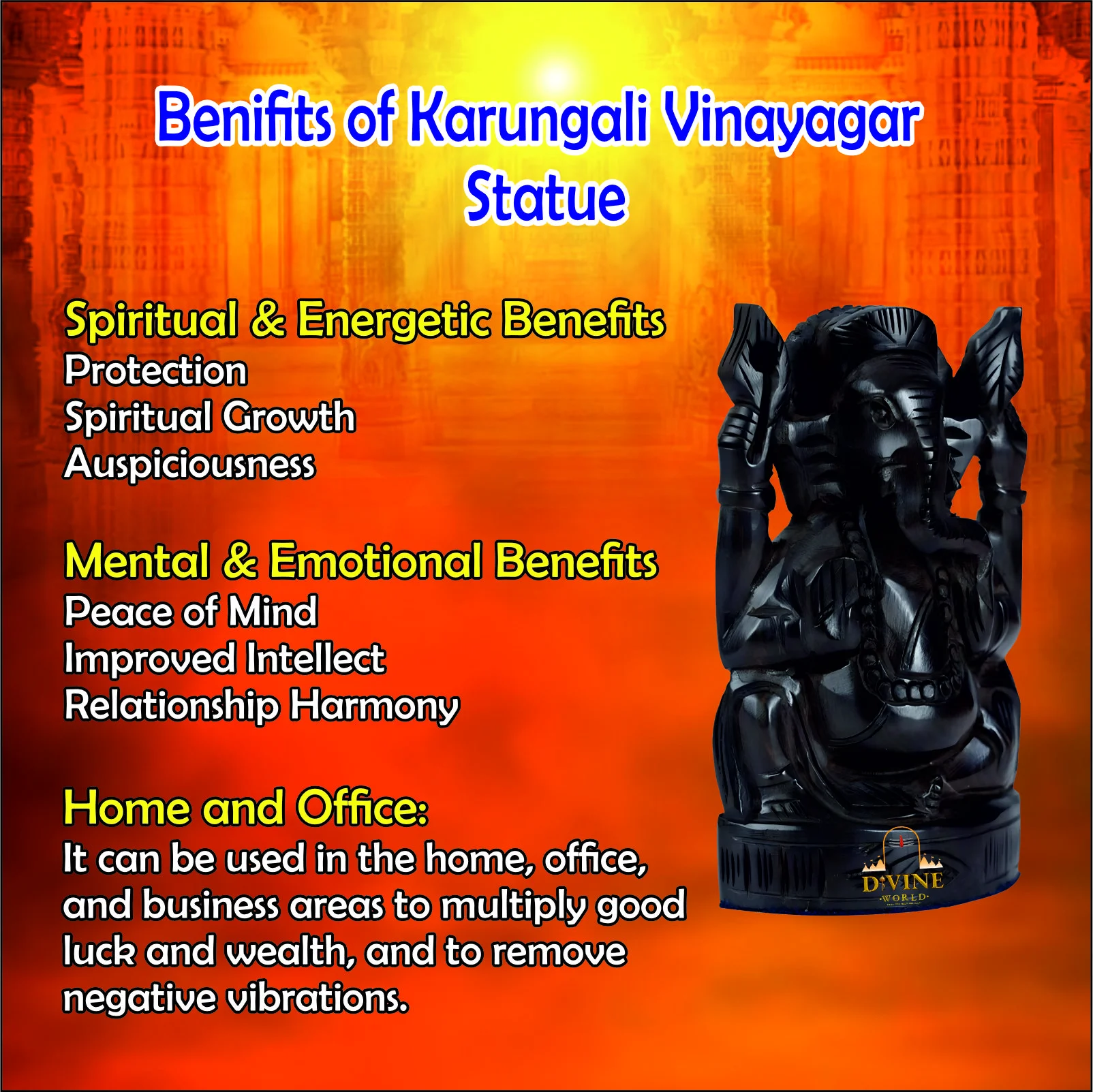 Natural Karungali Vinayagar Statue