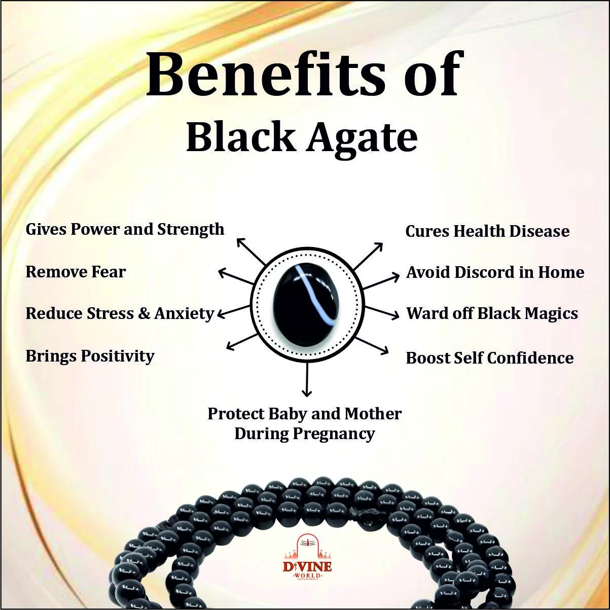 Black Agate – Kale Hakik Ki Mala